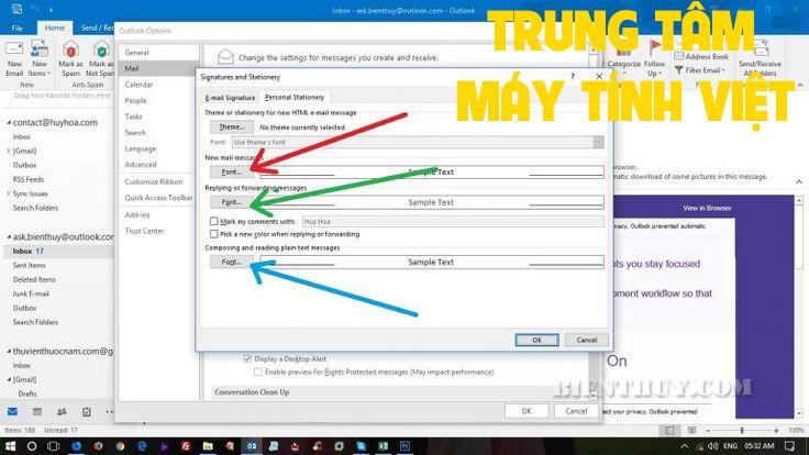 Hổ Trợ Cài đặt Mail Outlook Dùng Vĩnh Viễn