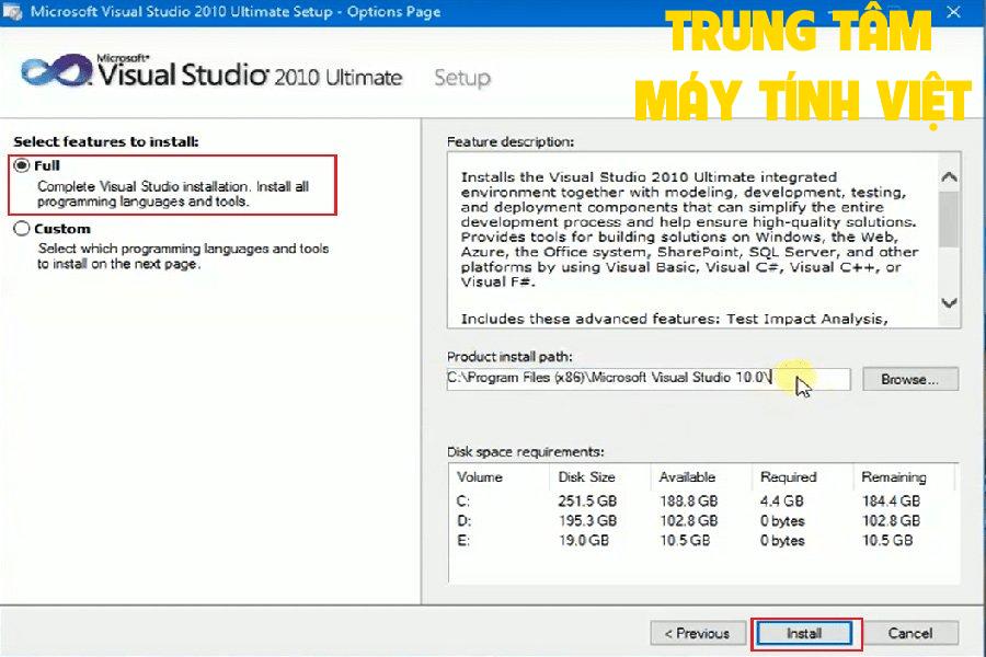 Hổ Trợ Cài đặt Visual Studio Dùng Vĩnh Viễn