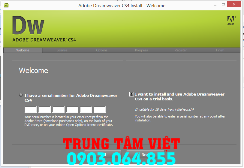 Hổ Trợ Cài đặt Adobe Dreamweaver Dùng Vĩnh Viễn